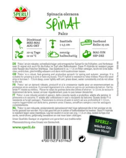 Spinat Palco F1-Hybride (Saatband) | Spinatsamen Von Sperli