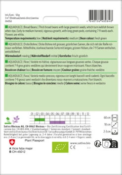 Dicke Bohne Aquadulce | BIO Bohnensamen Von Sativa Rheinau -Garten- Und Outdoor-Geschäfte 534311 BIO Dicke Bohne Aquadulce bo92 sr 1