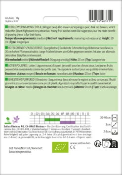 Spargelerbse Rotblühende Spargelerbse | BIO Erbsensamen Von Sativa Rheinau 5 Spargelerbse Rotblühende Spargelerbse | BIO Erbsensamen Von Sativa Rheinau -Garten- Und Outdoor-Geschäfte 534629 BIO Spargelerbse Rotbluehende Spargelerbse er70 sr 1