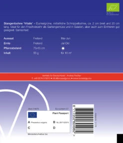 Stangenbohne Vitalis | BIO Stangenbohnensamen Von De Bolster -Garten- Und Outdoor-Geschäfte 534903 BIO Stangenbohne Vitalis 11176 db 1