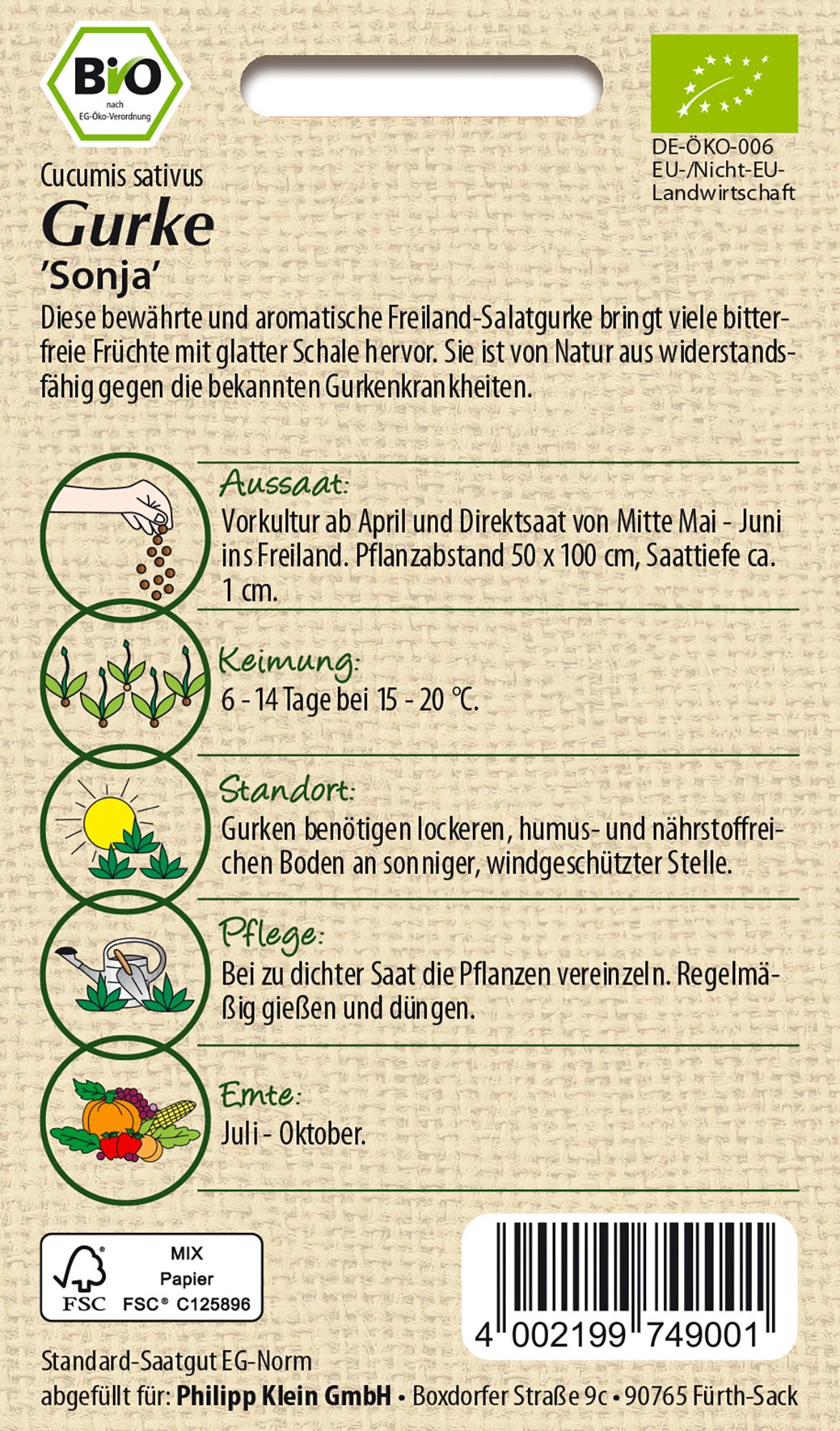 BIO Freilandgurke Sonja | Freilandgurkensamen Von Samen Pfann 3 BIO Freilandgurke Sonja | Freilandgurkensamen Von Samen Pfann