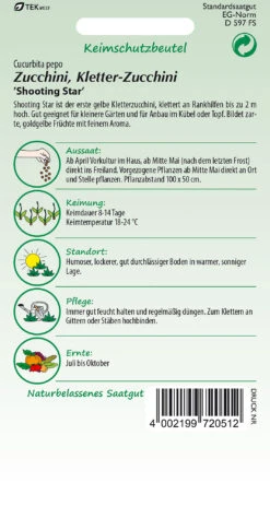 Kletterzucchini Shooting Star | Zucchinisamen Von Samen Pfann