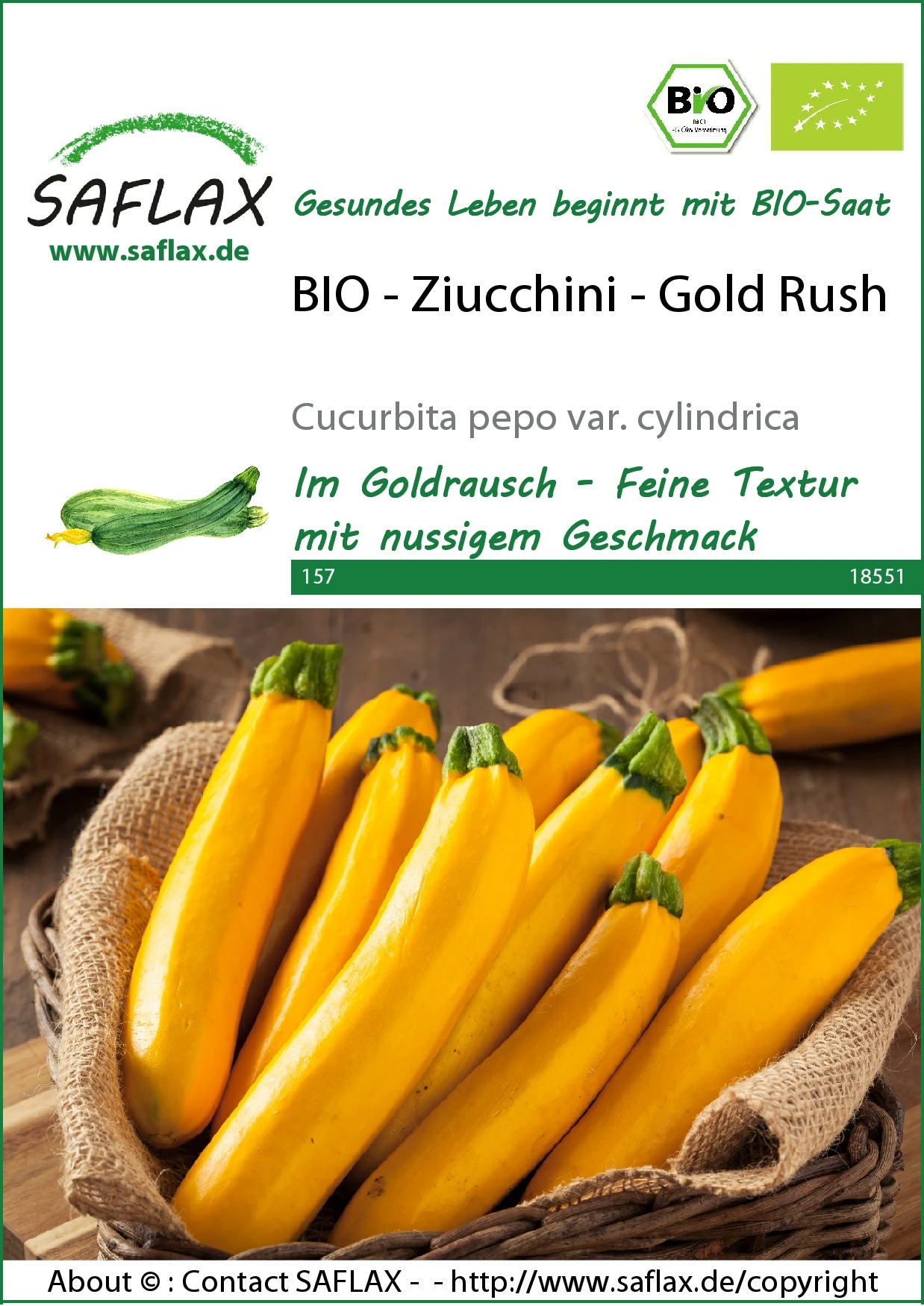 Zucchini Gold Rush | BIO Zucchinisamen Von Saflax 4 Zucchini Gold Rush | BIO Zucchinisamen Von Saflax – Bild 2
