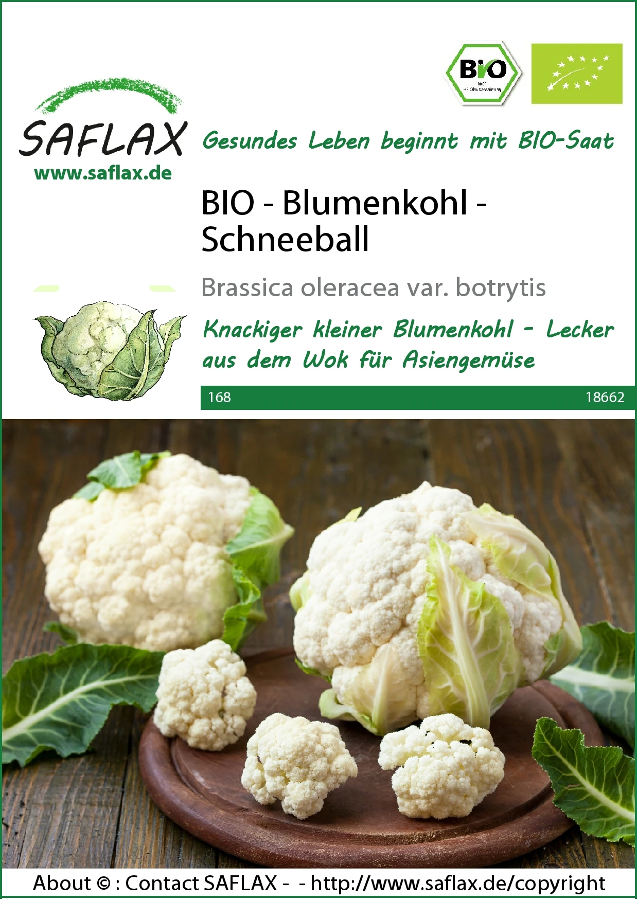 Blumenkohl Schneeball | BIO Blumenkohlsamen Von Saflax 3 Blumenkohl Schneeball | BIO Blumenkohlsamen Von Saflax