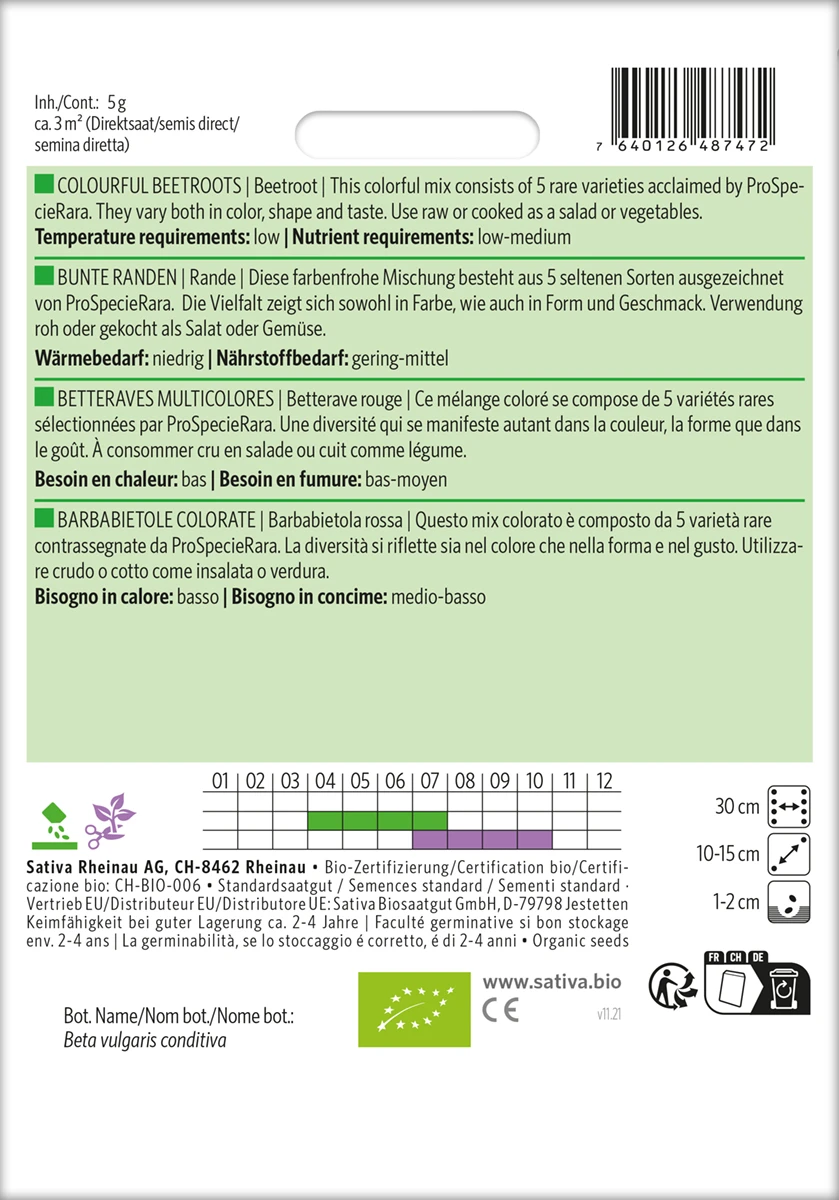 Bunte Randen (Rote Rübe) | BIO Rübensamen Von Sativa Rheinau 4 Bunte Randen (Rote Rübe) | BIO Rübensamen Von Sativa Rheinau – Bild 2