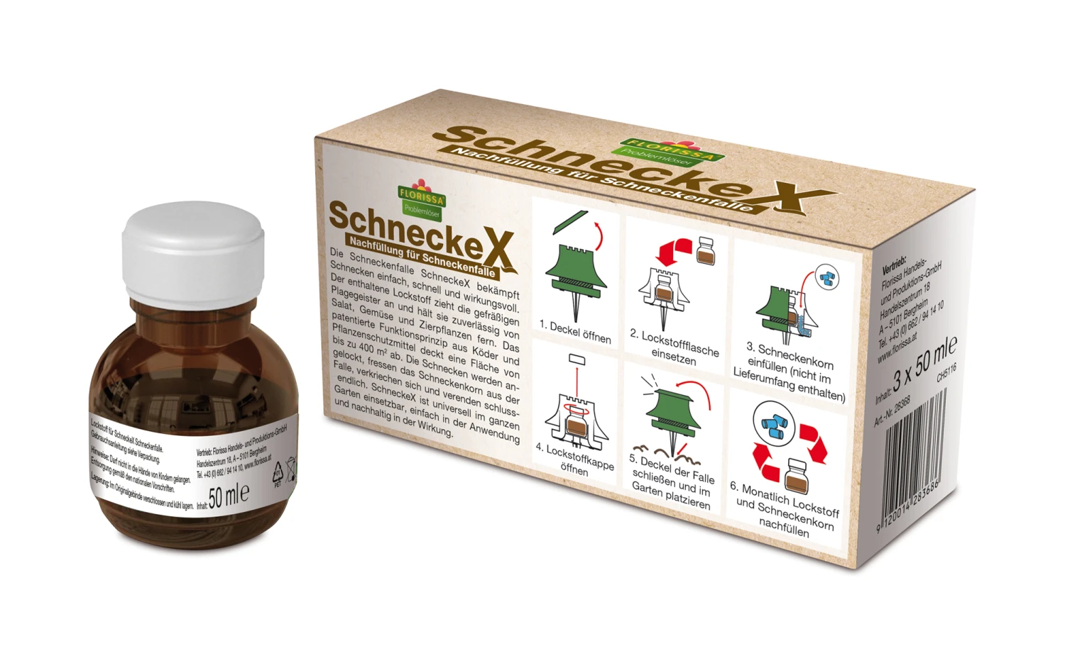 Schneckenfalle SchneckeX Lockmittel Nachfüllpackung (3x 50 Ml) | Fallen Und Fernhaltemittel Von Florissa 4 Schneckenfalle SchneckeX Lockmittel Nachfüllpackung (3x 50 Ml) | Fallen Und Fernhaltemittel Von Florissa – Bild 2