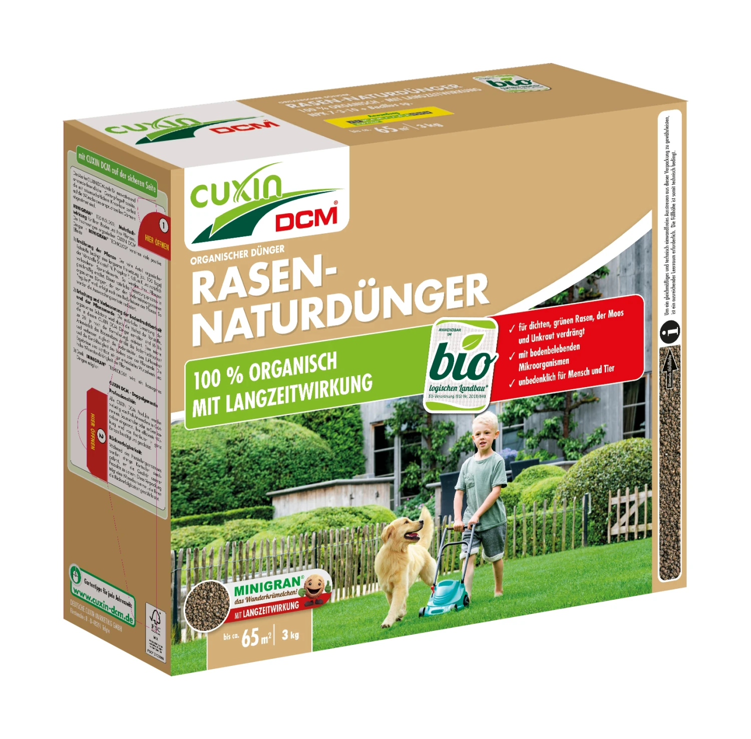 Rasen-Naturdünger (3 Kg) | BIO Rasendünger Von Cuxin DCM 3 Rasen-Naturdünger (3 Kg) | BIO Rasendünger Von Cuxin DCM