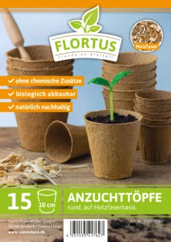 10 Cm Anzuchttopf Rund Auf Holzfaser Basis | Anzuchttöpfe Von FLORTUS -Garten- Und Outdoor-Geschäfte 552305 10 cm Anzuchttopf rund auf Holzfaser Basis 15 Stueck 2000 0597 1