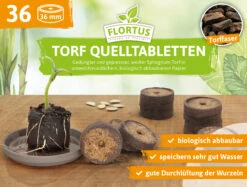 36 Mm Torf Quelltabletten | Torf Quelltabletten Von FLORTUS -Garten- Und Outdoor-Geschäfte 558921 36 mm Torf Quelltabletten 2000 0977 36x 1